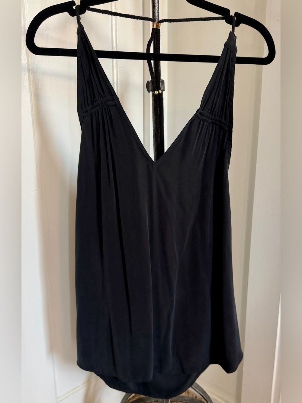 Ramy Brook black silk top.